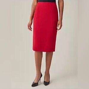 Nancy Bolen City Girl Red Midi Side Slit Pencil Skirt Size 10